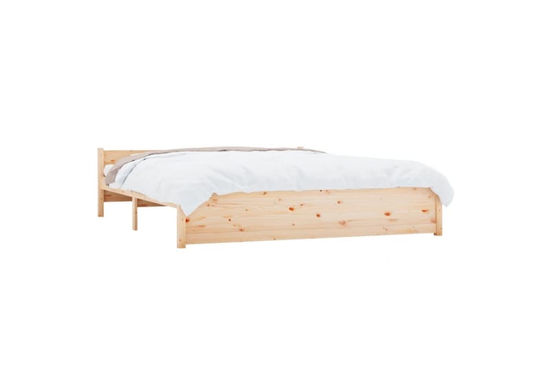 beBasic sengeramme 200x200 cm massivt træ - Brun - Møbler - Senge - Sengeramme & sengestel