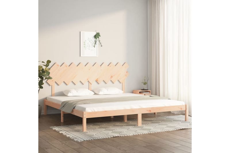 beBasic sengeramme 200x200 cm massivt træ - Brun - Møbler - Senge - Sengeramme & sengestel