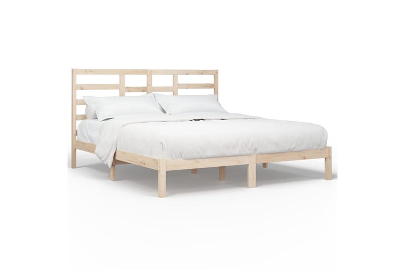 beBasic sengeramme 200x200 cm massivt træ - Brun - Møbler - Senge - Sengeramme & sengestel