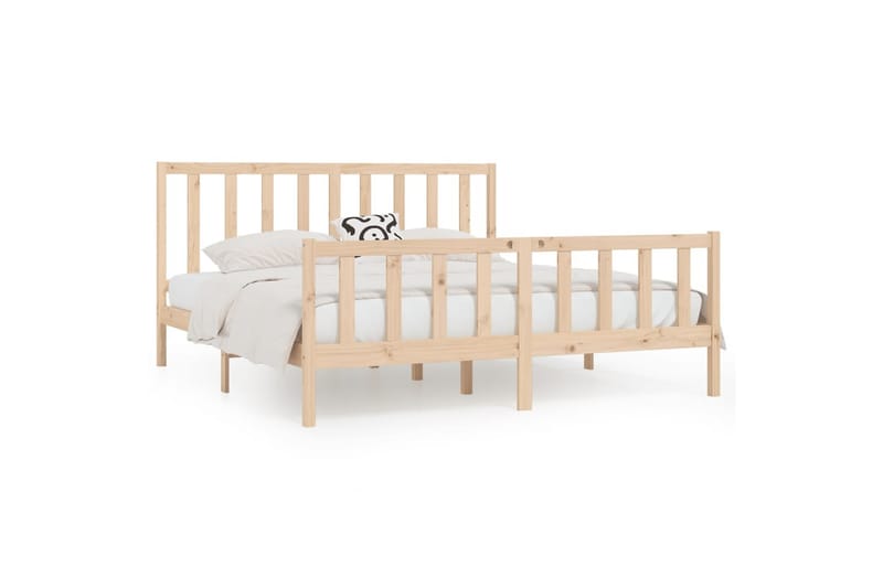 beBasic sengeramme 200x200 cm massivt træ - Brun - Møbler - Senge - Sengeramme & sengestel