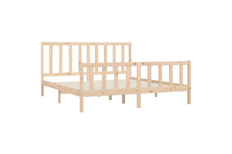 beBasic sengeramme 200x200 cm massivt træ - Brun - Møbler - Senge - Sengeramme & sengestel