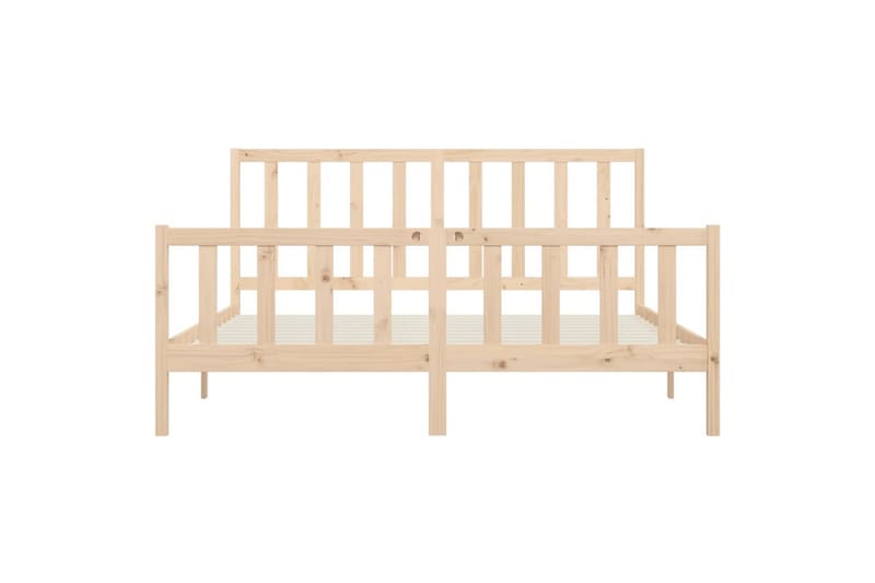 beBasic sengeramme 200x200 cm massivt træ - Brun - Møbler - Senge - Sengeramme & sengestel