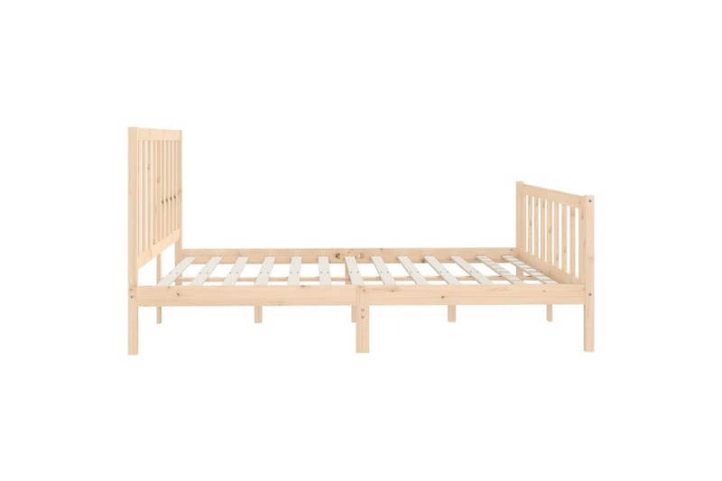 beBasic sengeramme 200x200 cm massivt træ - Brun - Møbler - Senge - Sengeramme & sengestel