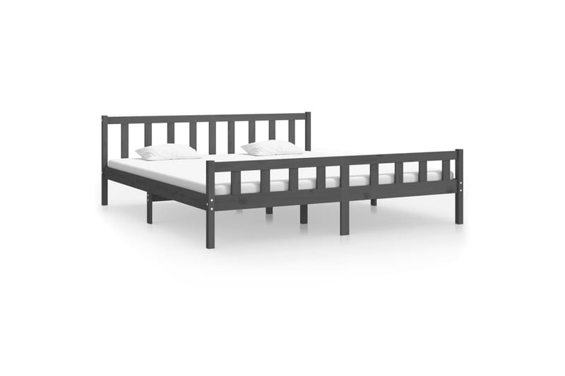 beBasic sengeramme 200x200 cm massivt træ grå - GrÃ¥ - Møbler - Senge - Sengeramme & sengestel