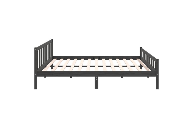 beBasic sengeramme 200x200 cm massivt træ grå - GrÃ¥ - Møbler - Senge - Sengeramme & sengestel