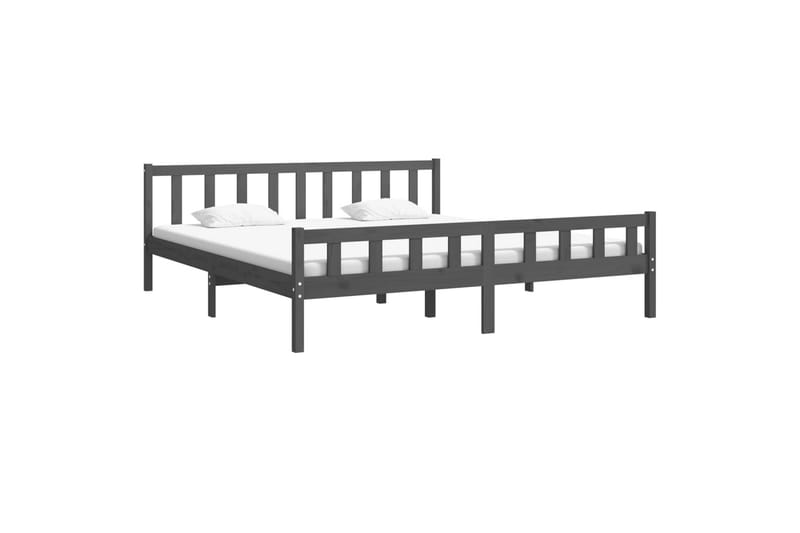 beBasic sengeramme 200x200 cm massivt træ grå - GrÃ¥ - Møbler - Senge - Sengeramme & sengestel