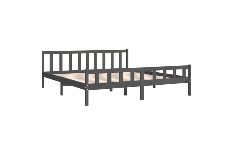 beBasic sengeramme 200x200 cm massivt træ grå - GrÃ¥ - Møbler - Senge - Sengeramme & sengestel