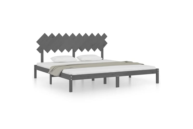 beBasic sengeramme 200x200 cm massivt træ grå - GrÃ¥ - Møbler - Senge - Sengeramme & sengestel