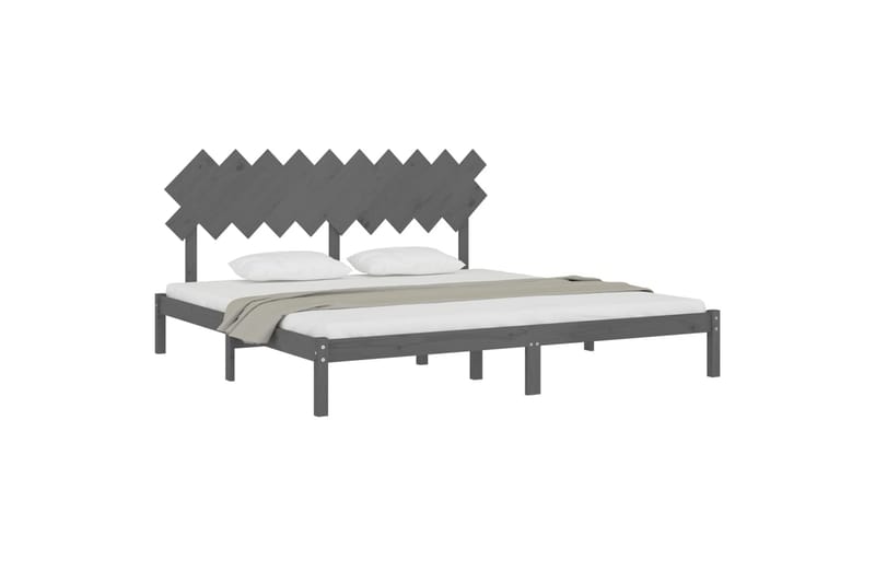 beBasic sengeramme 200x200 cm massivt træ grå - GrÃ¥ - Møbler - Senge - Sengeramme & sengestel