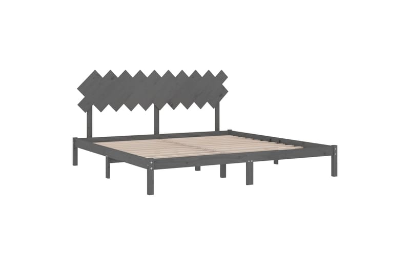 beBasic sengeramme 200x200 cm massivt træ grå - GrÃ¥ - Møbler - Senge - Sengeramme & sengestel