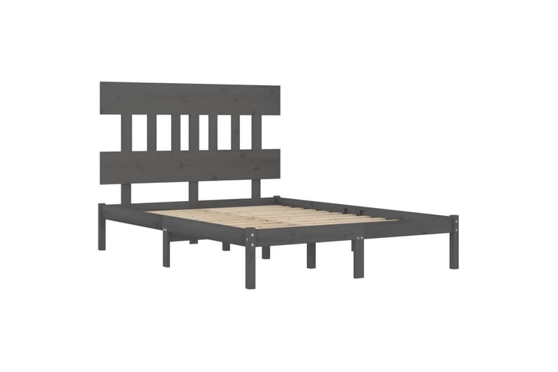 beBasic sengeramme 200x200 cm massivt træ grå - GrÃ¥ - Møbler - Senge - Sengeramme & sengestel