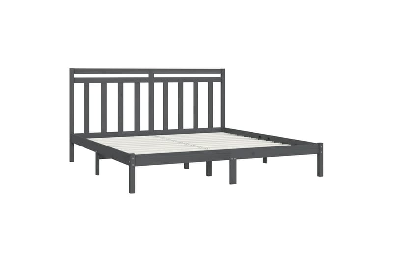 beBasic sengeramme 200x200 cm massivt træ grå - GrÃ¥ - Møbler - Senge - Sengeramme & sengestel