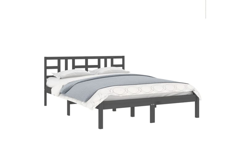 beBasic sengeramme 200x200 cm massivt træ grå - GrÃ¥ - Møbler - Senge - Sengeramme & sengestel