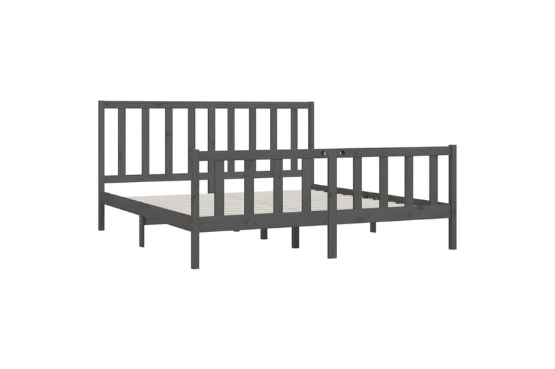 beBasic sengeramme 200x200 cm massivt træ grå - GrÃ¥ - Møbler - Senge - Sengeramme & sengestel