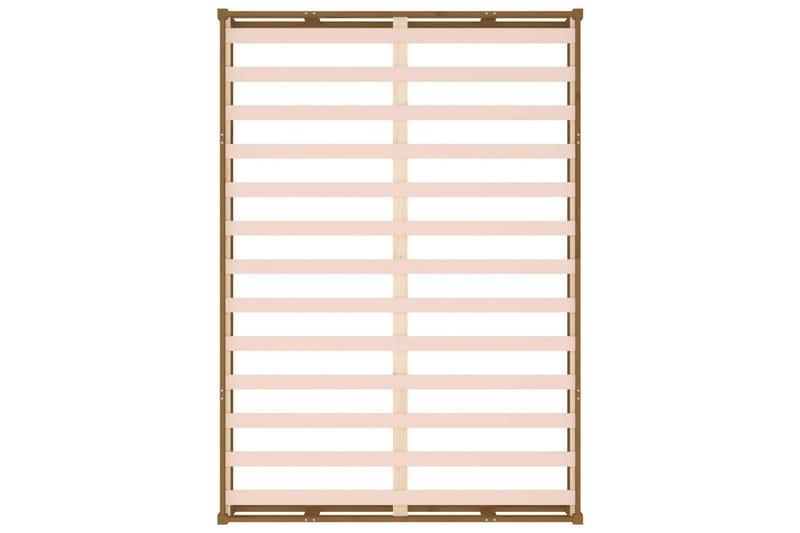 beBasic sengeramme 200x200 cm massivt træ gyldenbrun - Brun - Møbler - Senge - Sengeramme & sengestel