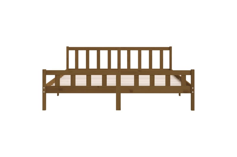 beBasic sengeramme 200x200 cm massivt træ gyldenbrun - Brun - Møbler - Senge - Sengeramme & sengestel