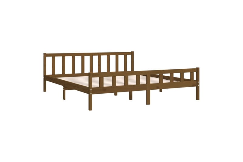 beBasic sengeramme 200x200 cm massivt træ gyldenbrun - Brun - Møbler - Senge - Sengeramme & sengestel