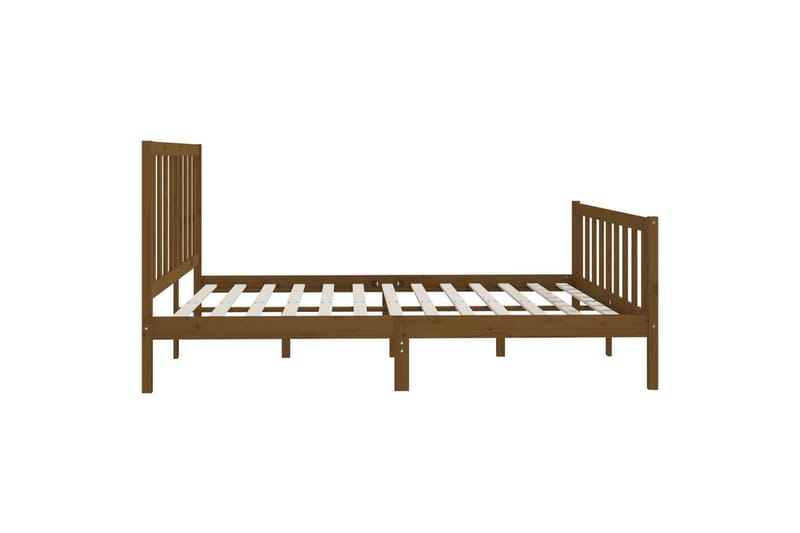beBasic sengeramme 200x200 cm massivt træ gyldenbrun - Brun - Møbler - Senge - Sengeramme & sengestel