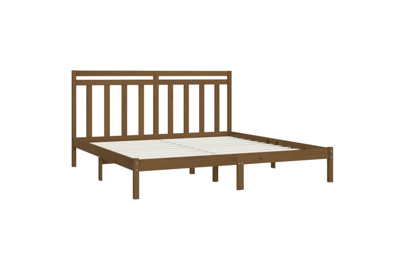 beBasic sengeramme 200x200 cm massivt træ gyldenbrun - Brun - Møbler - Senge - Sengeramme & sengestel