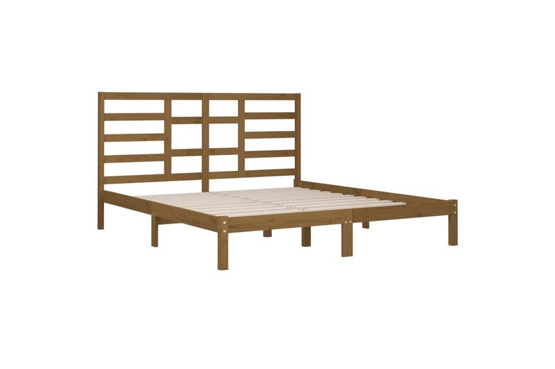 beBasic sengeramme 200x200 cm massivt træ gyldenbrun - Brun - Møbler - Senge - Sengeramme & sengestel