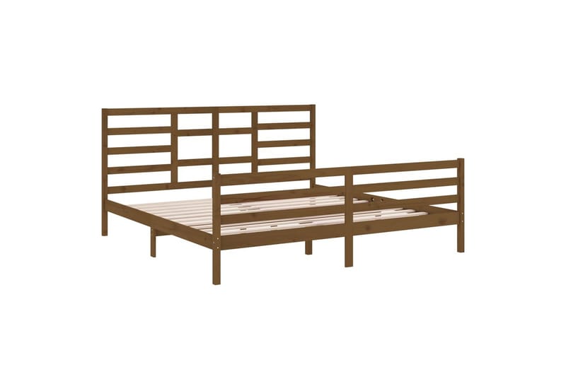 beBasic sengeramme 200x200 cm massivt træ gyldenbrun - Brun - Møbler - Senge - Sengeramme & sengestel