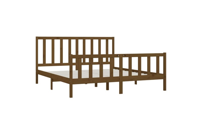 beBasic sengeramme 200x200 cm massivt træ gyldenbrun - Brun - Møbler - Senge - Sengeramme & sengestel