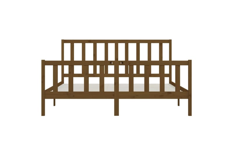 beBasic sengeramme 200x200 cm massivt træ gyldenbrun - Brun - Møbler - Senge - Sengeramme & sengestel