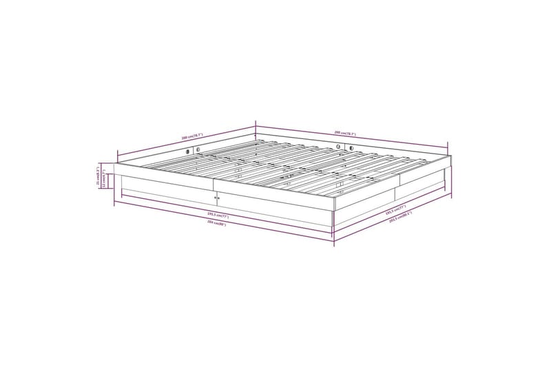 beBasic sengeramme 200x200 cm massivt træ hvid - Hvid - Sengeramme & sengestel