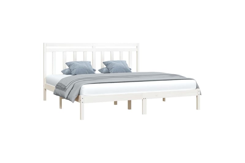 beBasic sengeramme 200x200 cm massivt træ hvid - Hvid - Møbler - Senge - Sengeramme & sengestel
