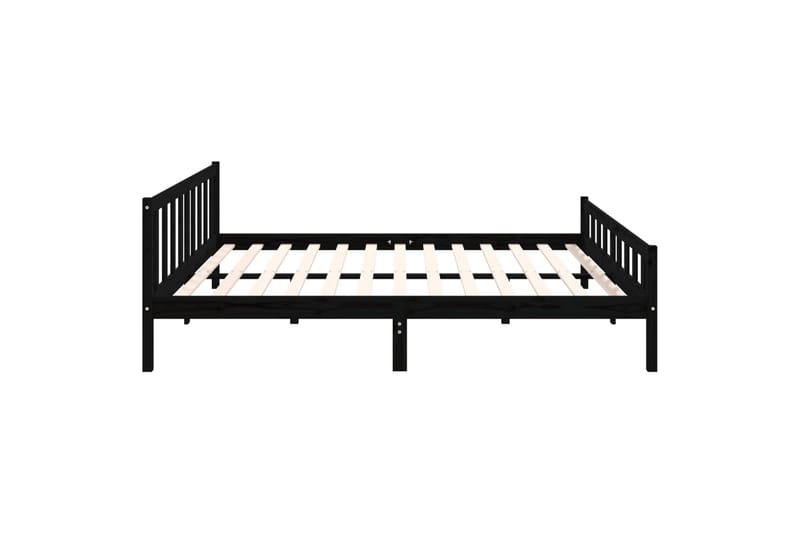 beBasic sengeramme 200x200 cm massivt træ sort - Sort - Sengeramme & sengestel