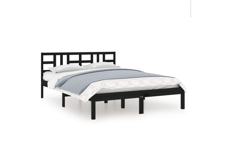 beBasic sengeramme 200x200 cm massivt træ sort - Sort - Møbler - Senge - Sengeramme & sengestel