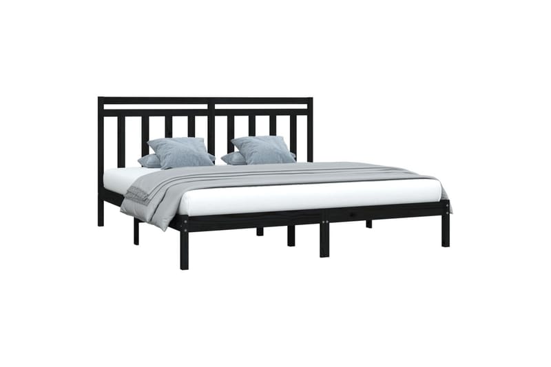 beBasic sengeramme 200x200 cm massivt træ sort - Sort - Møbler - Senge - Sengeramme & sengestel