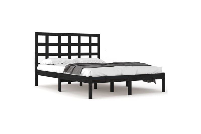 beBasic sengeramme 200x200 cm massivt træ sort - Sort - Møbler - Senge - Sengeramme & sengestel