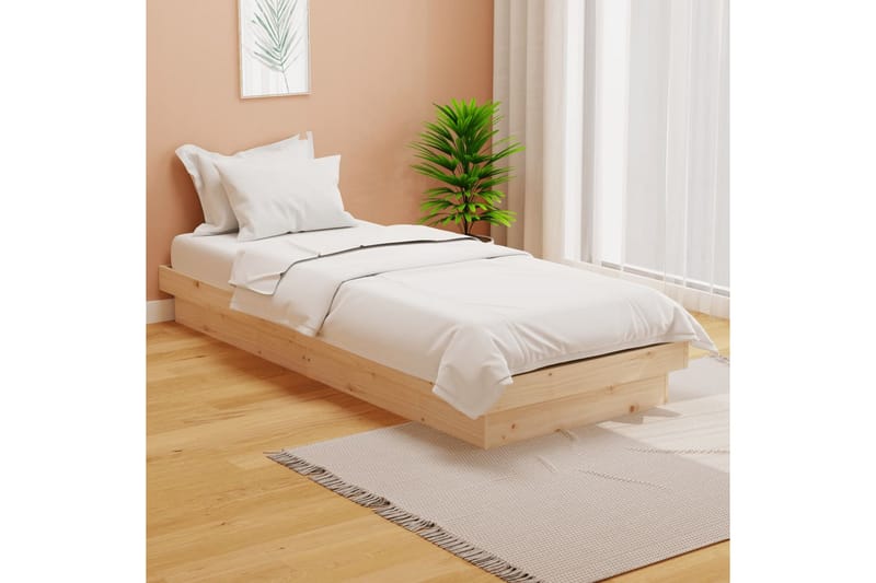 beBasic sengeramme 75x190 cm 2FT6 Small Single massivt træ - Brun - Sengeramme & sengestel