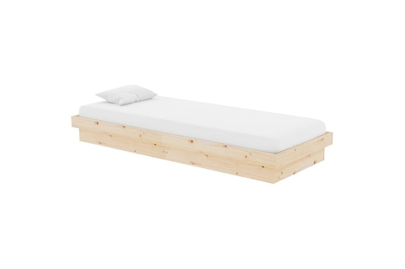 beBasic sengeramme 75x190 cm 2FT6 Small Single massivt træ - Brun - Møbler - Senge - Sengeramme & sengestel