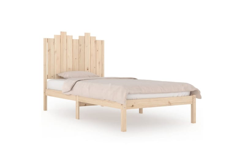 beBasic sengeramme 75x190 cm Small Single massivt fyrretræ - Brun - Sengeramme & sengestel