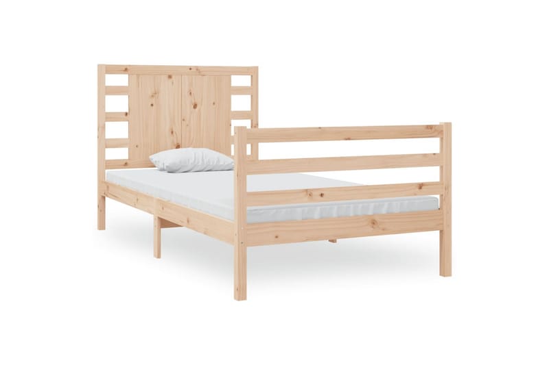 beBasic sengeramme 75x190 cm Small Single massivt fyrretræ - Brun - Møbler - Senge - Sengeramme & sengestel