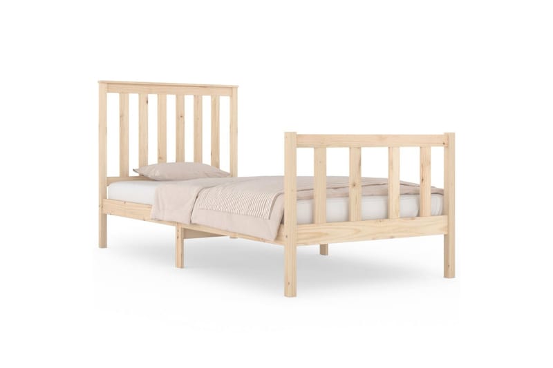 beBasic sengeramme 75x190 cm Small Single massivt fyrretræ - Brun - Møbler - Senge - Sengeramme & sengestel