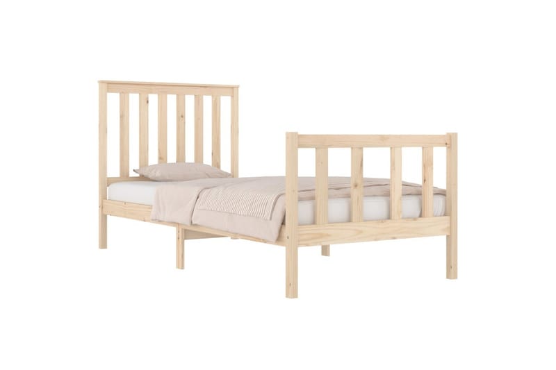 beBasic sengeramme 75x190 cm Small Single massivt fyrretræ - Brun - Møbler - Senge - Sengeramme & sengestel
