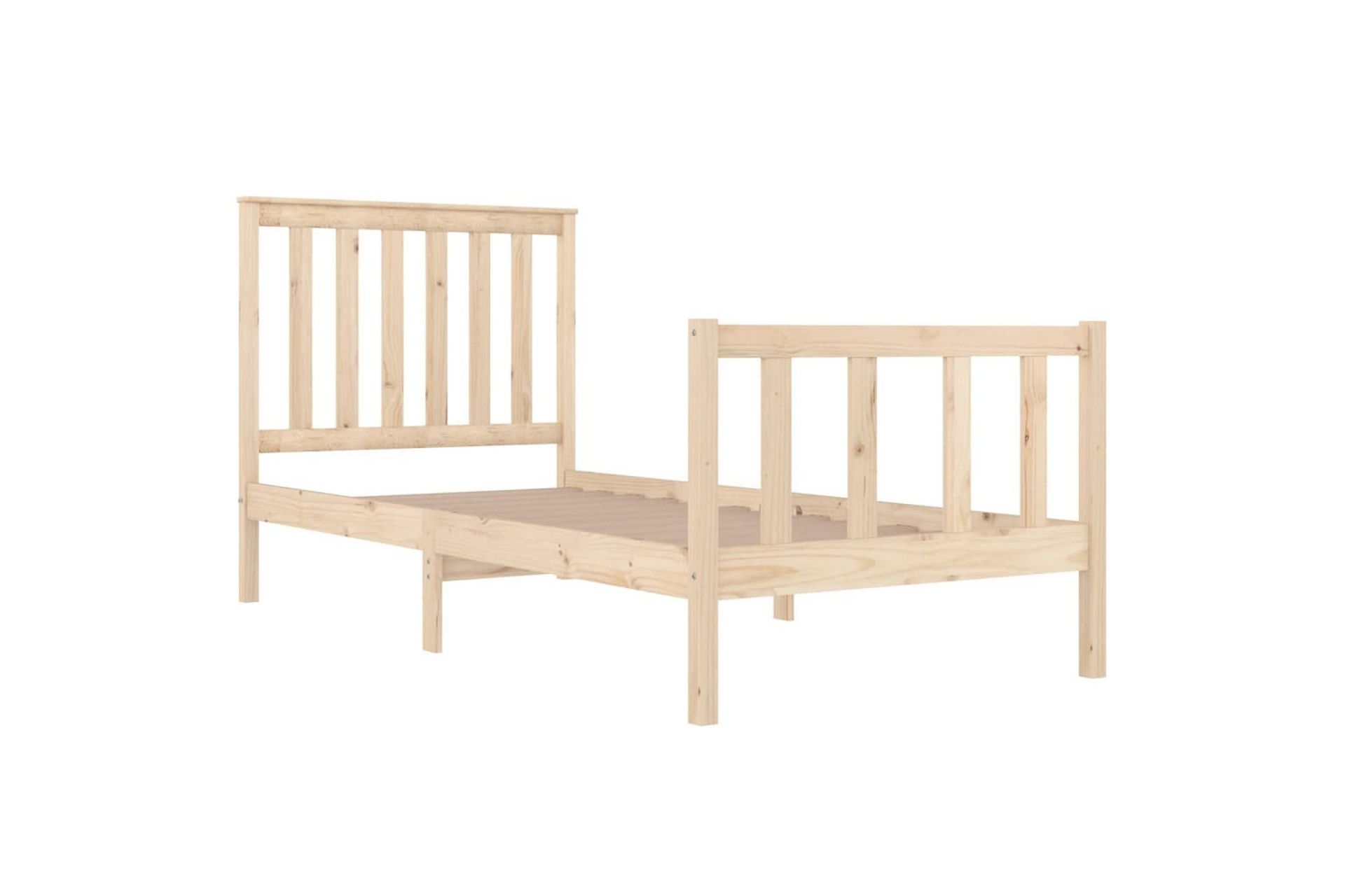 beBasic sengeramme 75x190 cm Small Single massivt fyrretræ - Brun - Møbler - Senge - Sengeramme & sengestel
