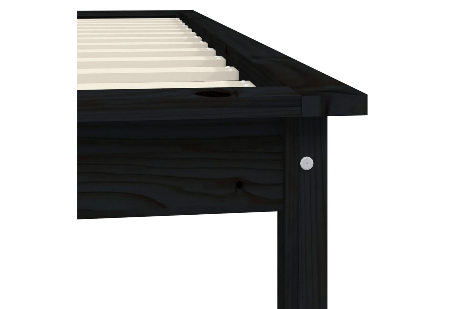 beBasic sengeramme 75x190 cm Small Single massivt fyrretræ sort - Sort - Møbler - Senge - Sengeramme & sengestel