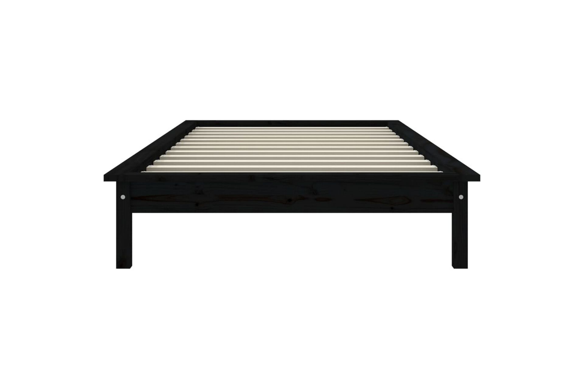 beBasic sengeramme 75x190 cm Small Single massivt fyrretræ sort - Sort - Møbler - Senge - Sengeramme & sengestel