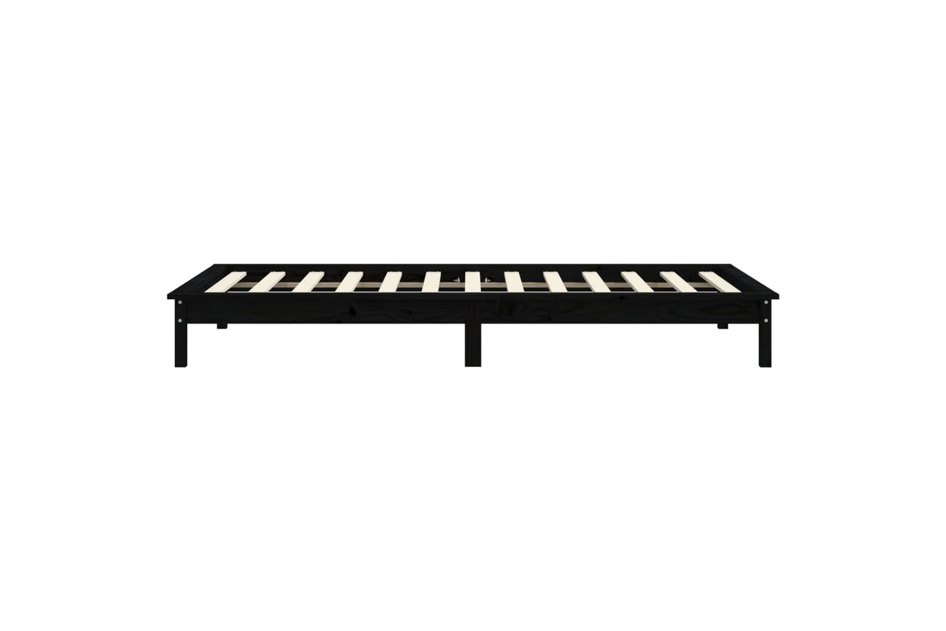 beBasic sengeramme 75x190 cm Small Single massivt fyrretræ sort - Sort - Møbler - Senge - Sengeramme & sengestel