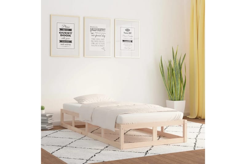 beBasic sengeramme 75x190 cm Small Single massivt træ - Brun - Møbler - Senge - Sengeramme & sengestel
