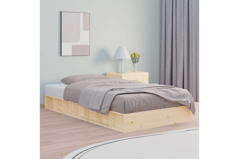 beBasic sengeramme 75x190 cm Small Single massivt træ - Brun - Møbler - Senge - Sengeramme & sengestel