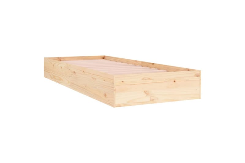 beBasic sengeramme 75x190 cm Small Single massivt træ - Brun - Møbler - Senge - Sengeramme & sengestel