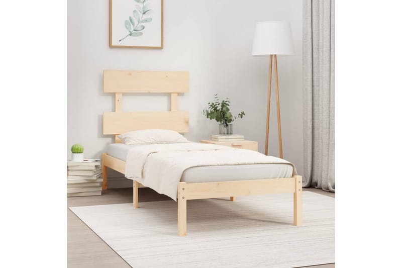 beBasic sengeramme 75x190 cm Small Single massivt træ - Brun - Møbler - Senge - Sengeramme & sengestel