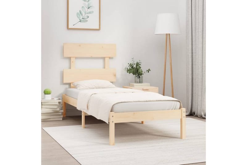 beBasic sengeramme 75x190 cm Small Single massivt træ - Brun - Sengeramme & sengestel