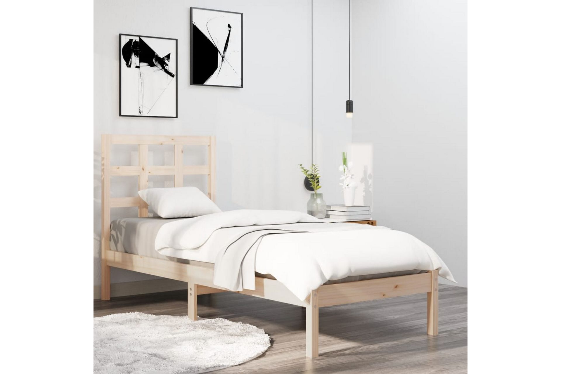 beBasic sengeramme 75x190 cm Small Single massivt træ - Brun - Møbler - Senge - Sengeramme & sengestel