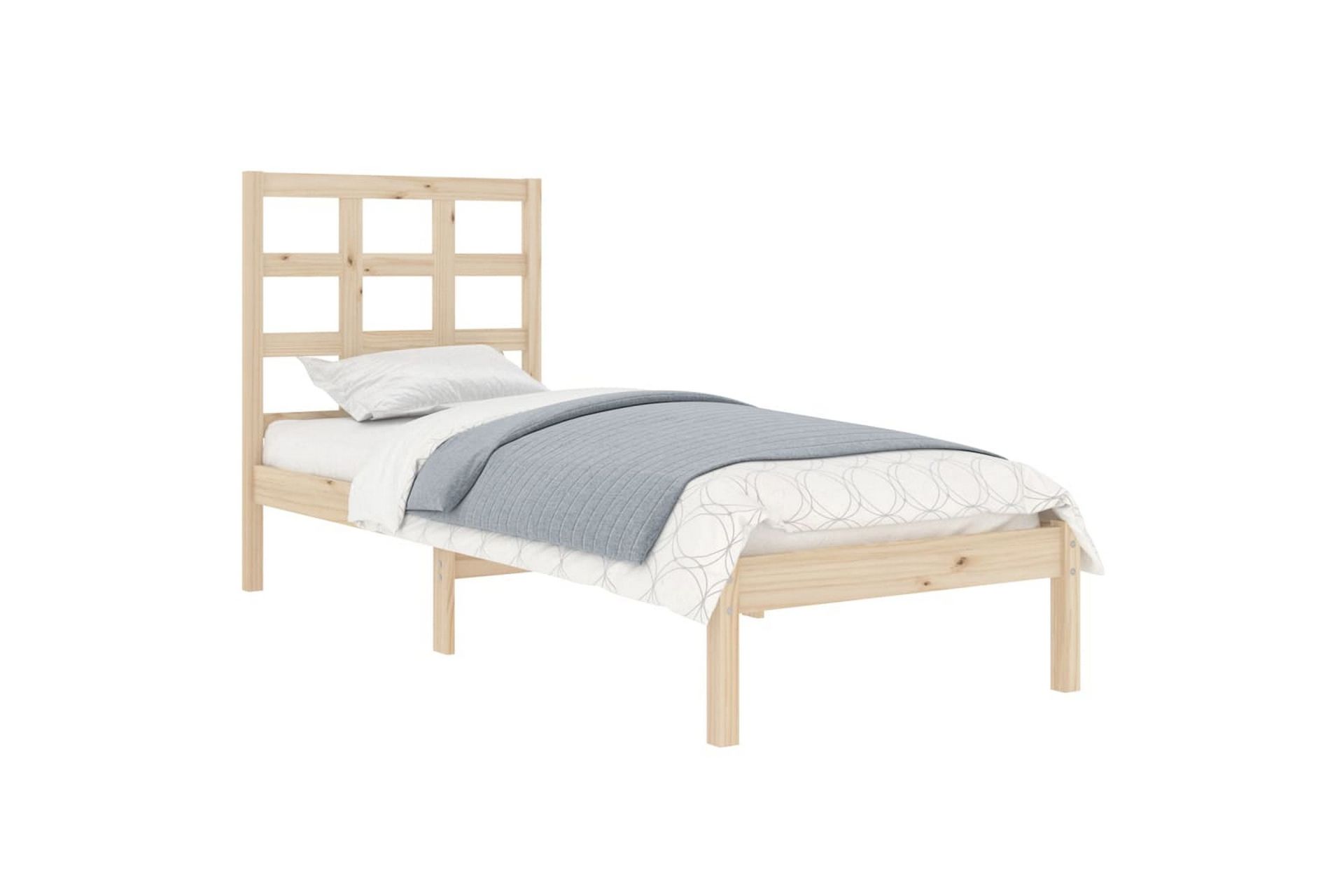 beBasic sengeramme 75x190 cm Small Single massivt træ - Brun - Møbler - Senge - Sengeramme & sengestel